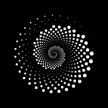 Yarım tonlu noktalı beyaz girdap şekli