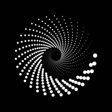 Yarım tonlu noktalı beyaz girdap şekli