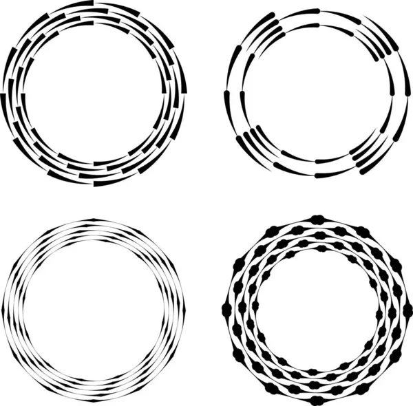 Σύνολο Αφηρημένων Μαύρων Γραμμών Ταχύτητας Κυκλική Μορφή Royalty Free Διανύσματα Αρχείου
