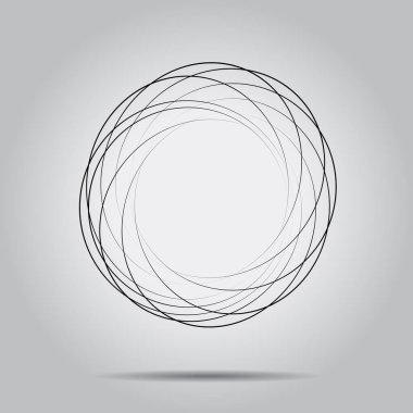 Sarmal biçimde soyut siyah daire şekli.