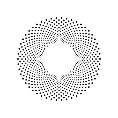 Çember şeklinde soyut siyah yarım ton noktalar