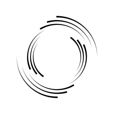 Çember biçiminde soyut siyah çizgiler.