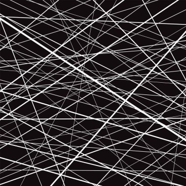  Siyah arkaplanda soyut kaotik beyaz çizgiler.
