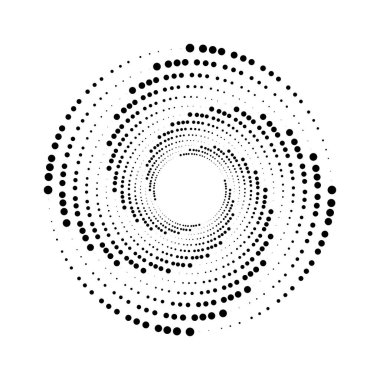 Soyut yarım tonlu noktalar sarmal formda. Geometrik noktalı şekil.