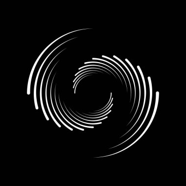  Soyut döndürülmüş beyaz çizgiler daire şeklinde. Geometrik sanat.