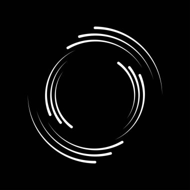 Çember biçiminde soyut beyaz çizgiler