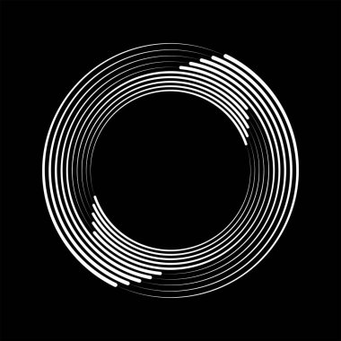 Çember biçiminde soyut beyaz hız çizgileri