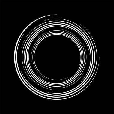  Çember şeklinde soyut beyaz çizgiler. Geometrik sanat.