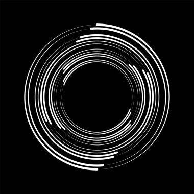 Çember biçiminde soyut beyaz vektör çizgileri
