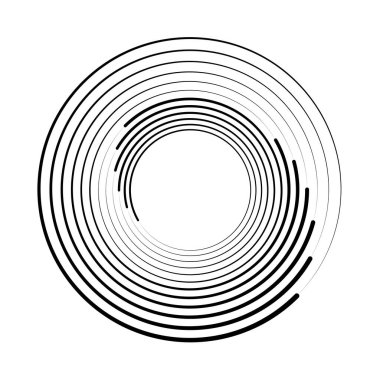 Yuvarlak formda siyah soyut çizgiler