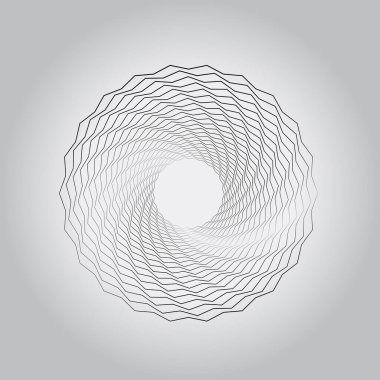 Siyah soyut girdap şekli. Sarmal biçim