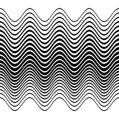 Siyah eğimli yatay vektör çizgileri. Optik sanat. Soyut arkaplan