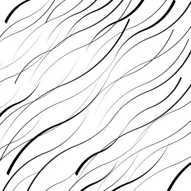 Siyah rastgele dalgalı köşegen şekiller. Belirsiz soyut desen