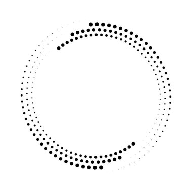  Siyah vektör yarım ton noktalar yuvarlak formda