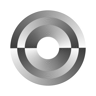 Siyah vektör hız çizgileri yuvarlak formda. Soyut şekil