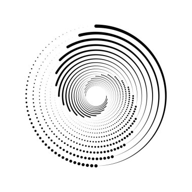 Yarım tonluk noktalar ve çizgiler spiral şeklinde. Geometrik şekil