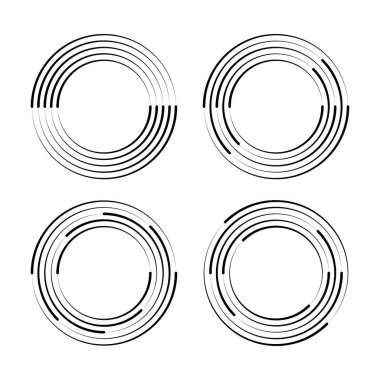 Çember biçiminde soyut vektör çizgileri kümesi