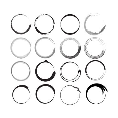  Beyaz arkaplanda siyah daireler kümesi