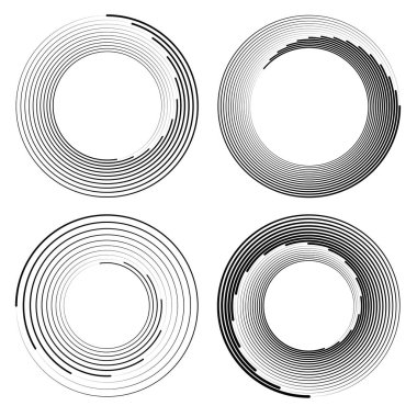 Çember biçiminde siyah hız çizgileri kümesi