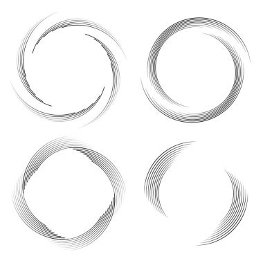 Yuvarlak ve spiral biçimlerde siyah ince çizgiler.