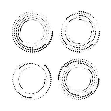 Çember biçiminde siyah vektör noktaları kümesi