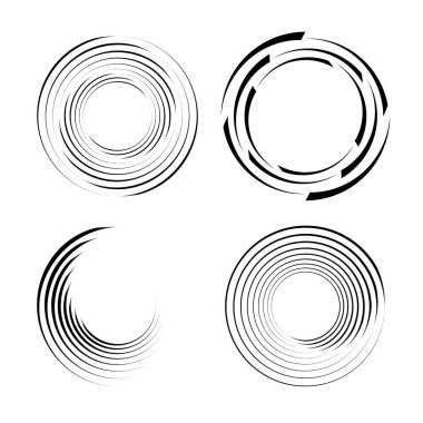 Çember biçiminde siyah üçgen çizgiler kümesi