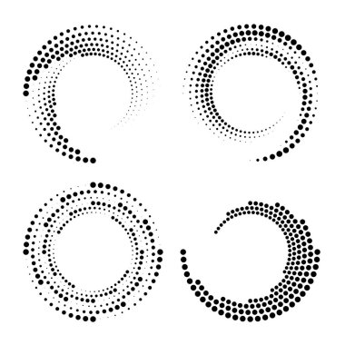 Çember şeklinde yarım tonlu noktalar. Noktalı çizgiler