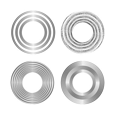  Çember biçiminde farklı siyah çizgiler kümesi