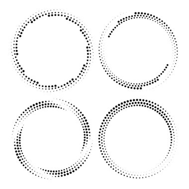 Yarım tonlu noktalar yuvarlak formlarda.