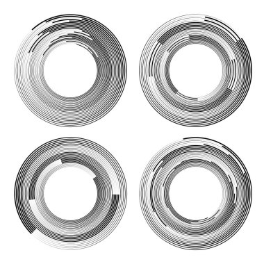 Yuvarlak formlarda radyal hız çizgileri kümesi