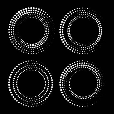 Çember biçiminde beyaz yarım ton noktalar kümesi