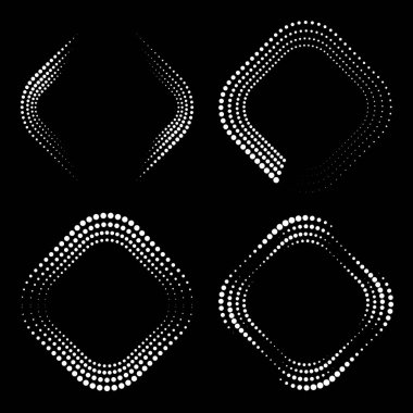  Yuvarlak dikdörtgen biçiminde beyaz soyut noktalar kümesi