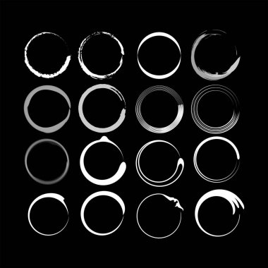 Siyah arkaplanda beyaz daireler kümesi