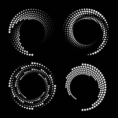 Daire şeklinde yarım tonlu beyaz noktalar. Noktalı çizgiler