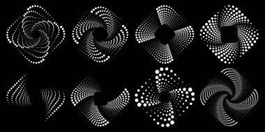 Çember biçiminde beyaz noktalı yuvarlak kareler kümesi