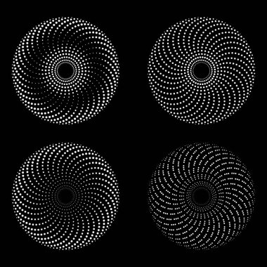 Çember biçiminde beyaz yarım ton noktalar kümesi