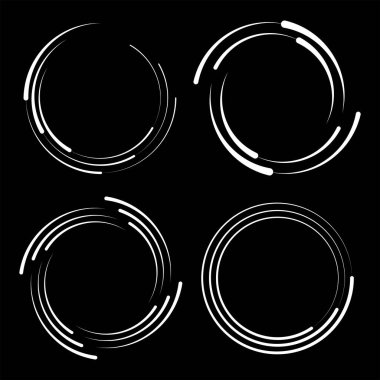 Yuvarlak formlarda beyaz çizgiler dizisi