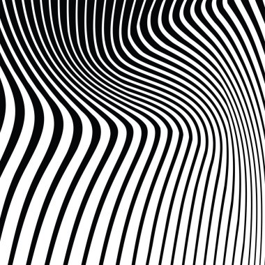 Beyaz arkaplan vektöründe bükülmüş siyah çizgiler.