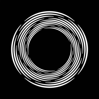 Çember şeklinde beyaz kıvrımlı çizgiler