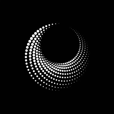 Beyaz yarım ton noktalar daire şeklinde