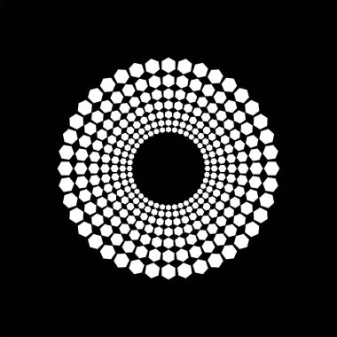  Daire şeklinde beyaz altıgen şekiller