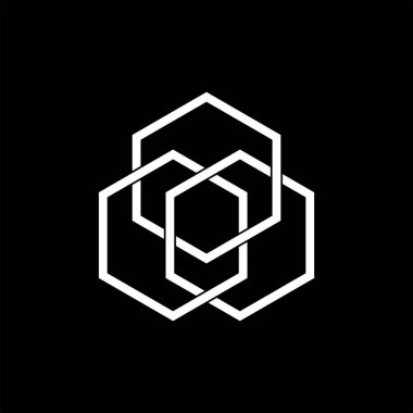 Beyaz iç içe geçmiş altıgenler soyut biçim