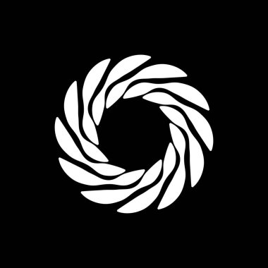 Yuvarlak şeklinde beyaz şekil.