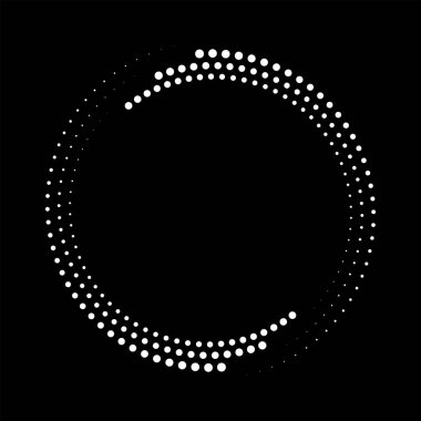 Beyaz vektör yarım ton noktalar yuvarlak formda