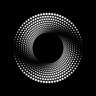 Beyaz vektör yarım ton noktalar daire şeklinde