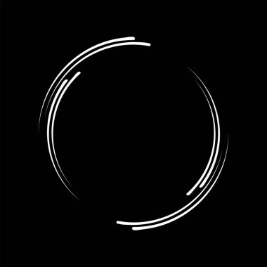 Yuvarlak formda beyaz vektör hız çizgileri