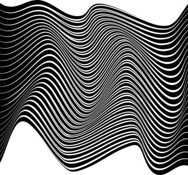 Beyaz zemin üzerinde soyut siyah dalgalı vektör üçgenleri