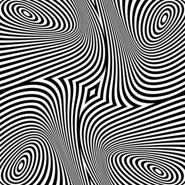 Siyah soyut dalgalı çizgiler, vektör illüstrasyon tasarımı