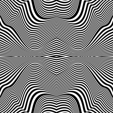 Siyah soyut dalgalı eğimli çizgiler, vektör illüstrasyon tasarımı