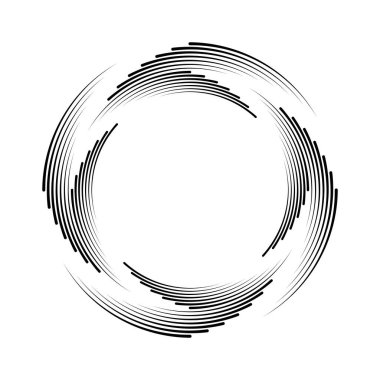 Siyah hız çizgileri beyaz arkaplanda daire şeklinde
